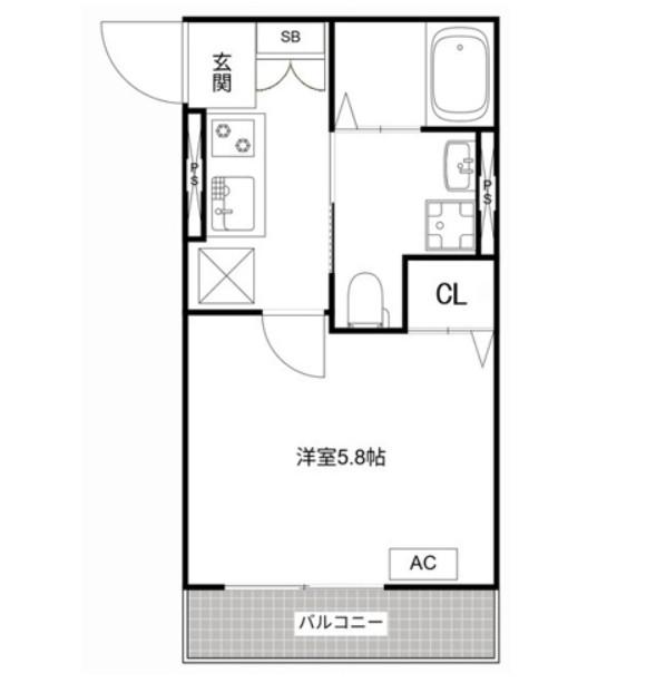 MQUARTO新座II(1K/1階)の間取り写真