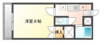 パルミラ江並(1K/9階)の間取り写真