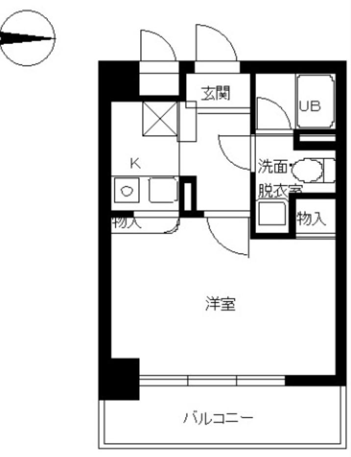 スカイコート新高円寺(1K/6階)の間取り写真