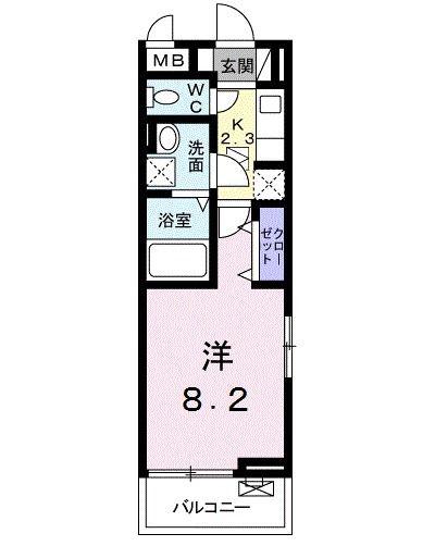 ラ シャンス(1K/3階)の間取り写真