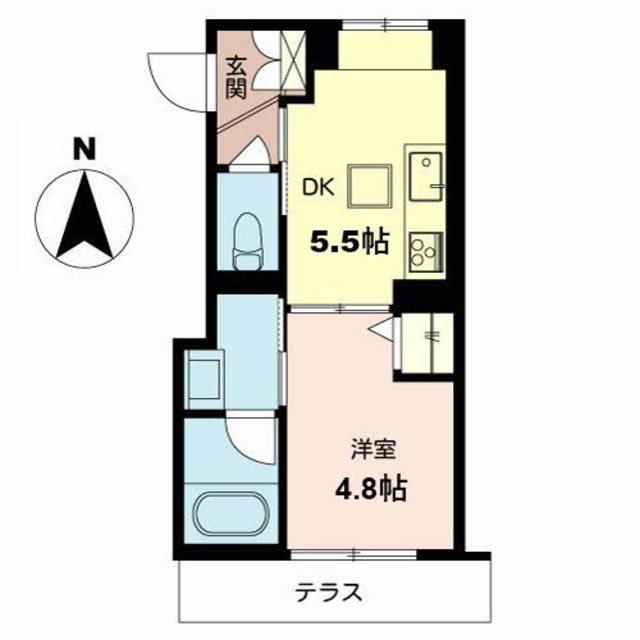 SHAMAISON IM(1DK/1階)の間取り写真