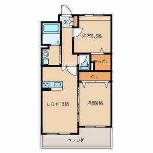 メゾンほおづきI(2LDK/5階)の間取り写真