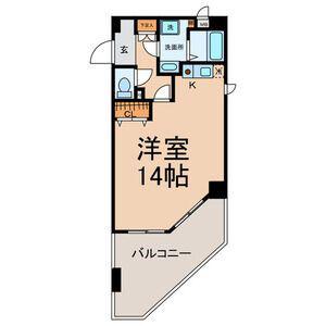 名鉄名古屋本線 金山駅(愛知) 徒歩5分 5階建 築28年(ワンルーム/4階)の間取り写真