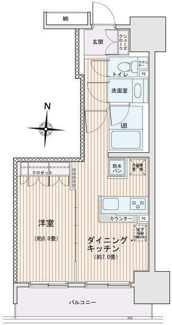 エスティメゾン錦糸町II(1LDK/15階)の間取り写真