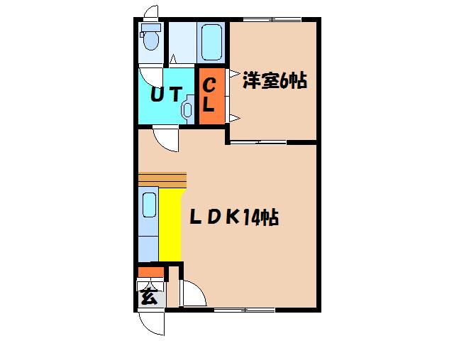 ラ・メゾン・ボワII(1LDK/2階)の間取り写真