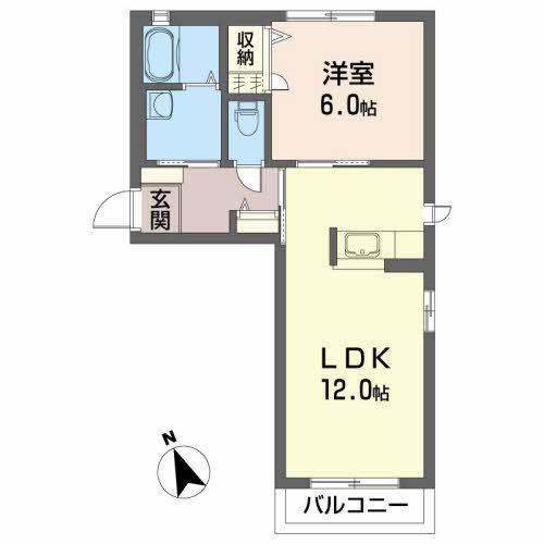 シャーメゾン錦(1LDK/1階)の間取り写真
