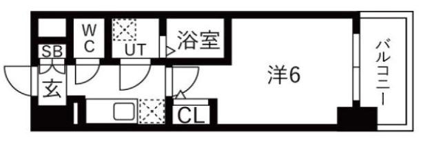 エスリード弁天町クレール(1K/7階)の間取り写真