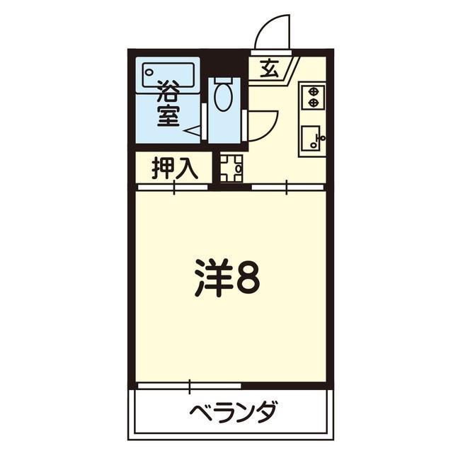 エミネントむさし B棟(1K/1階)の間取り写真