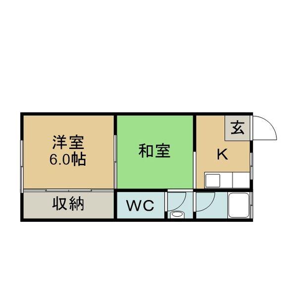 みろく荘(2K/2階)の間取り写真