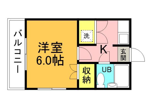 BAUHAUS千田町II(1K/4階)の間取り写真