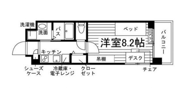 UNI EMEAL大分大学前(1K/8階)の間取り写真