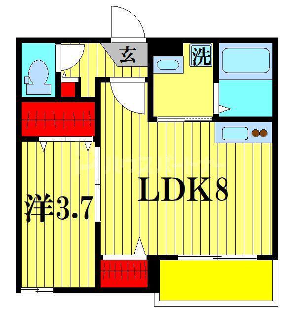 ROBOT HOME 根本B(1LDK/2階)の間取り写真