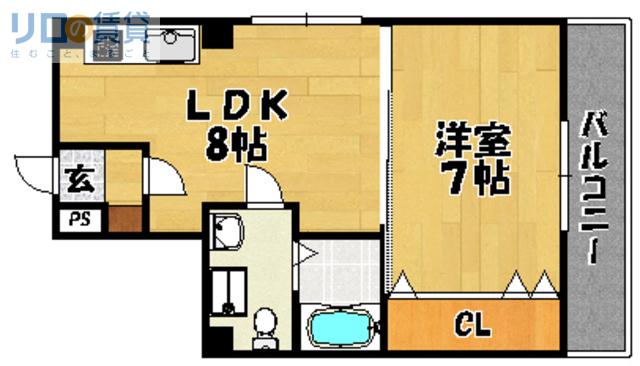 ハーミッツ・セル瑞光(1LDK/2階)の間取り写真