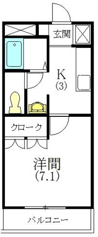 パインベイヒルズ(1K/2階)の間取り写真