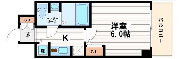 S-RESIDENCE北浜(1K/5階)の間取り写真