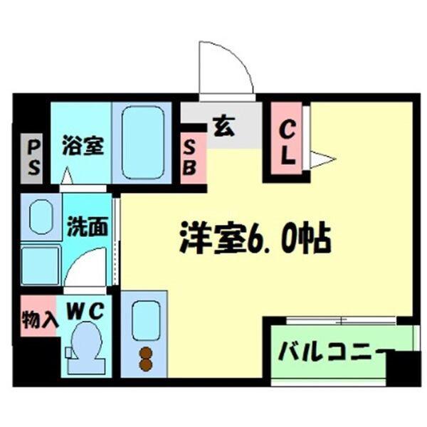 シーガルハイツ心斎橋イースト(ワンルーム/2階)の間取り写真