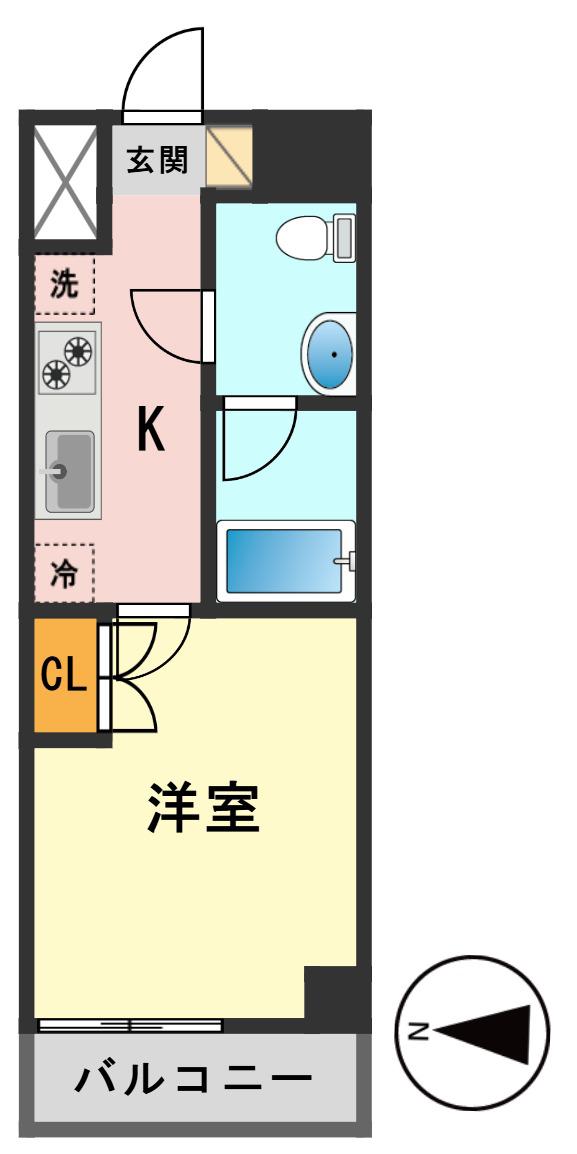 マイナビSTAY新小岩ウエスト(1K/3階)の間取り写真