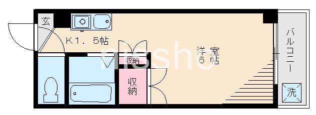 ハイムさいぐさ(1K/1階)の間取り写真