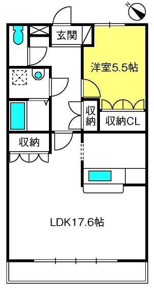 パストラル(1LDK/2階)の間取り写真