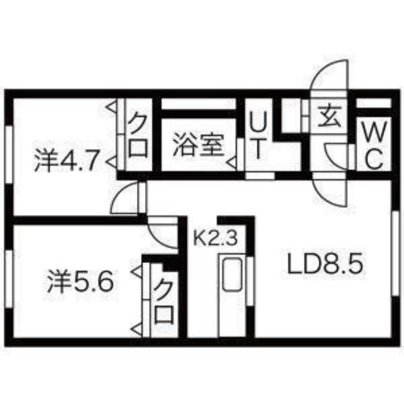 SAKURA(2LDK/1階)の間取り写真