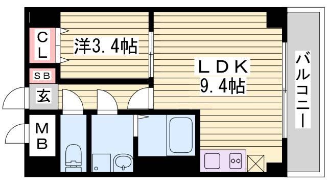 メゾン・ド・リベルテ(1LDK/7階)の間取り写真
