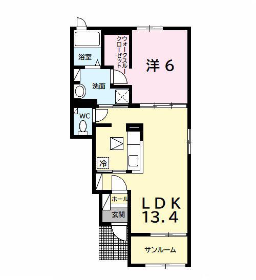 グランドール・T(1LDK/1階)の間取り写真