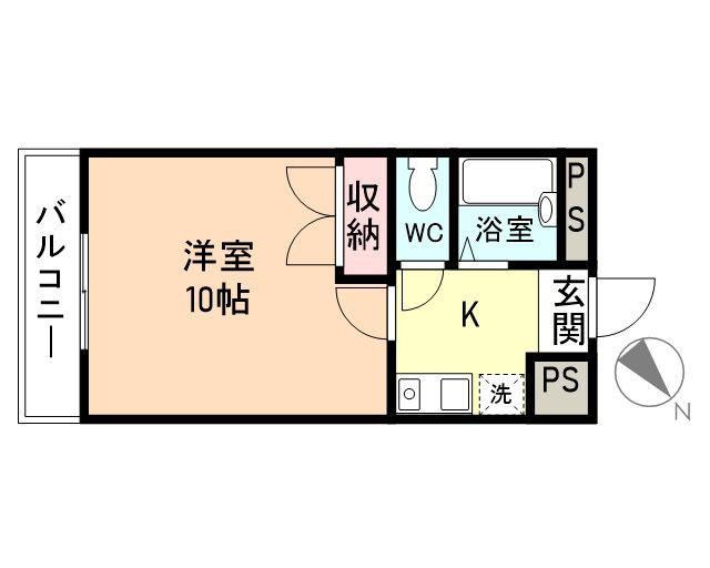 アンサンブル山室(1K/3階)の間取り写真