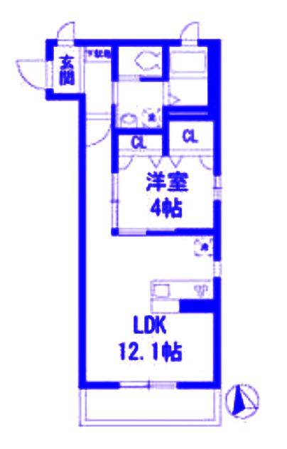 フェニックス浦和北(1LDK/2階)の間取り写真