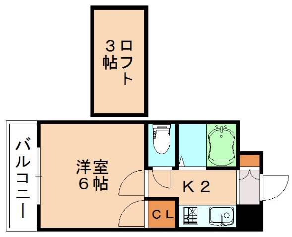 モーリックスP5(1K/2階)の間取り写真