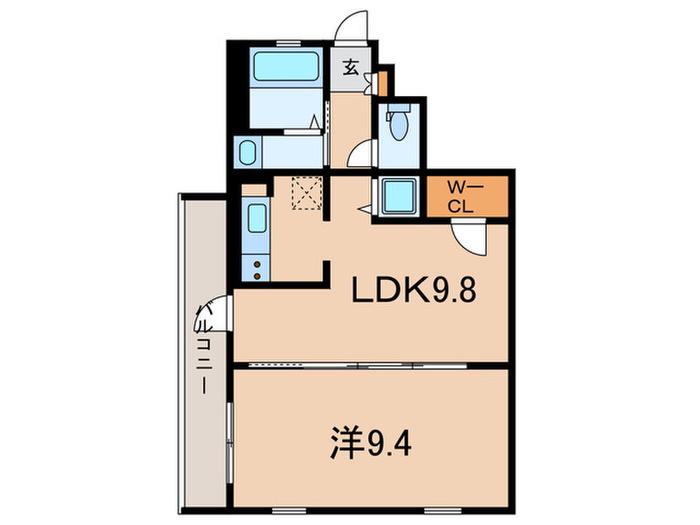 ロックフィールド(1LDK/2階)の間取り写真