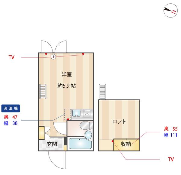 MY PLAN 西中延(ワンルーム/2階)の間取り写真