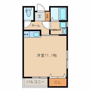 エスポワールK-VII(ワンルーム/2階)の間取り写真