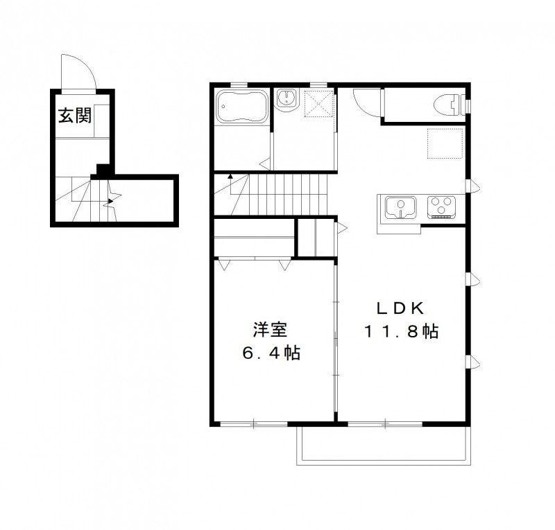 レスポワール(1LDK/2階)の間取り写真