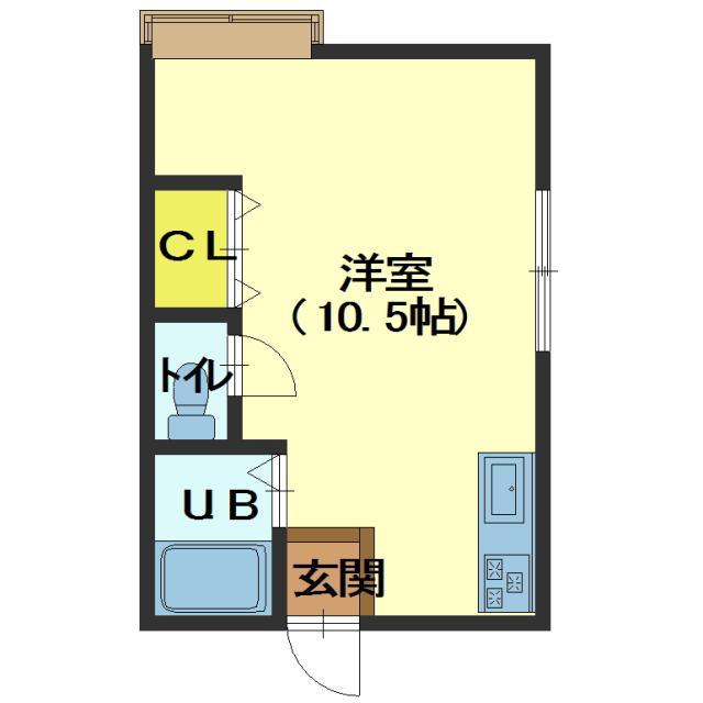 ファインハウス西元(ワンルーム/2階)の間取り写真