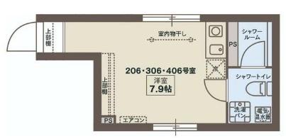 COCOFLAT武蔵小山II(ワンルーム/2階)の間取り写真