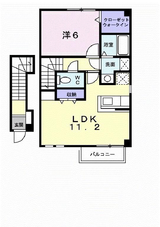 マーガレット(1LDK/2階)の間取り写真