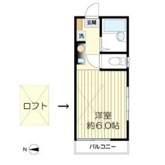 グリーンハウス(1K/2階)の間取り写真