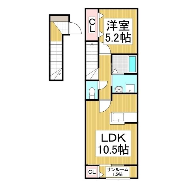 SK-FRONT(1LDK/2階)の間取り写真