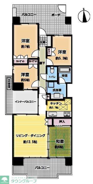 オラリオンサイト4番館(4LDK/15階)の間取り写真