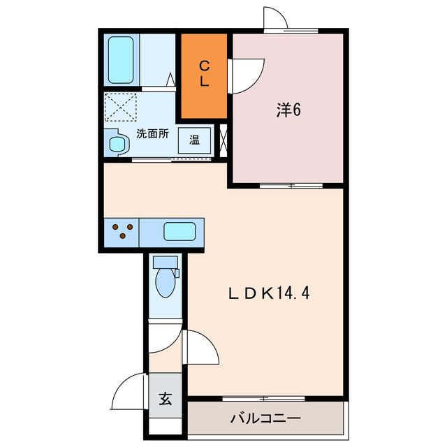 WHITE LABEL(1LDK/3階)の間取り写真