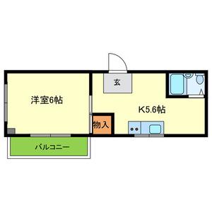 メゾンヒカリ(1K/1階)の間取り写真