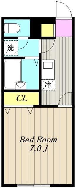 アムール市川(1K/2階)の間取り写真