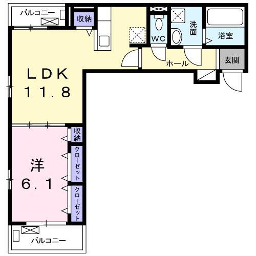 サンヒルズ鶴ヶ峰(1LDK/3階)の間取り写真