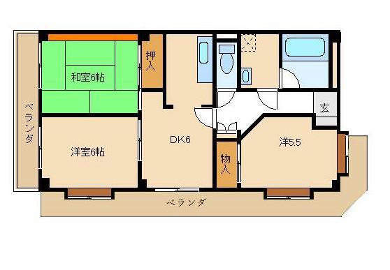 スズキコーポラス第2(3DK/2階)の間取り写真