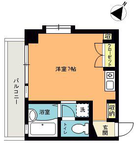リエス桶川(ワンルーム/2階)の間取り写真