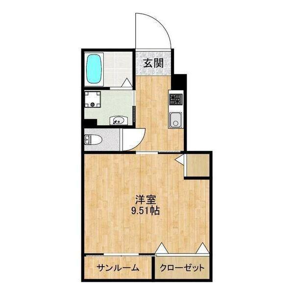 AFCレジデンスXX豊田A(1K/1階)の間取り写真