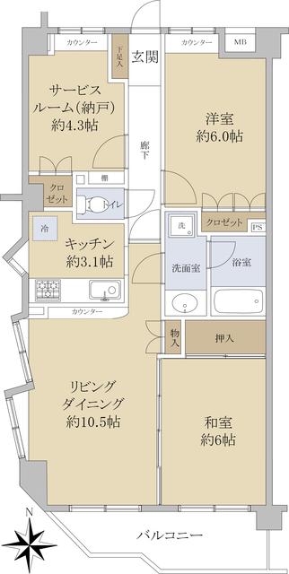 コスモ東武練馬シティフォルム(2SLDK/2階)の間取り写真