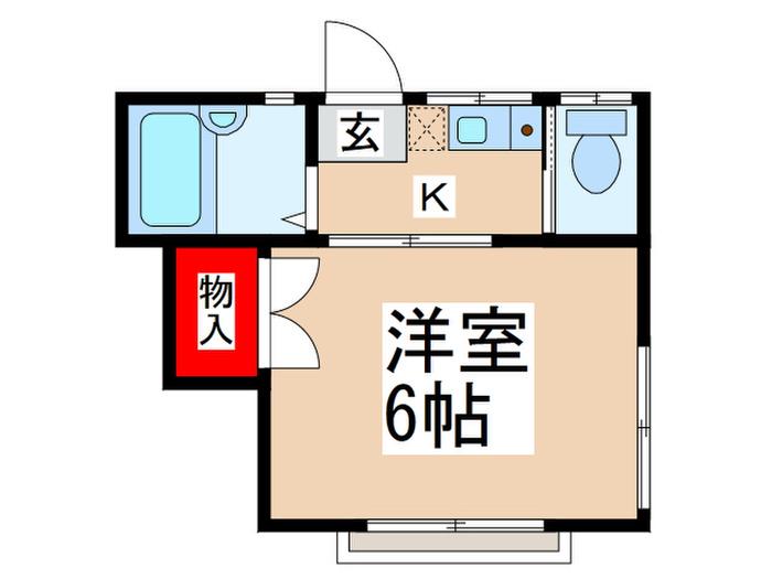 ディヴィーナ国立(1K/2階)の間取り写真