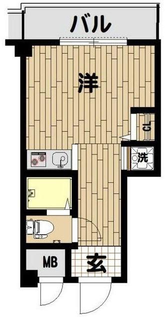 ライオンズマンション関内(ワンルーム/8階)の間取り写真