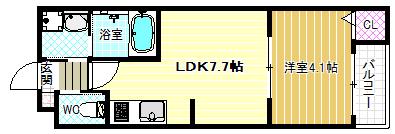 カーサフォルトナート羽曳野II(1LDK/3階)の間取り写真
